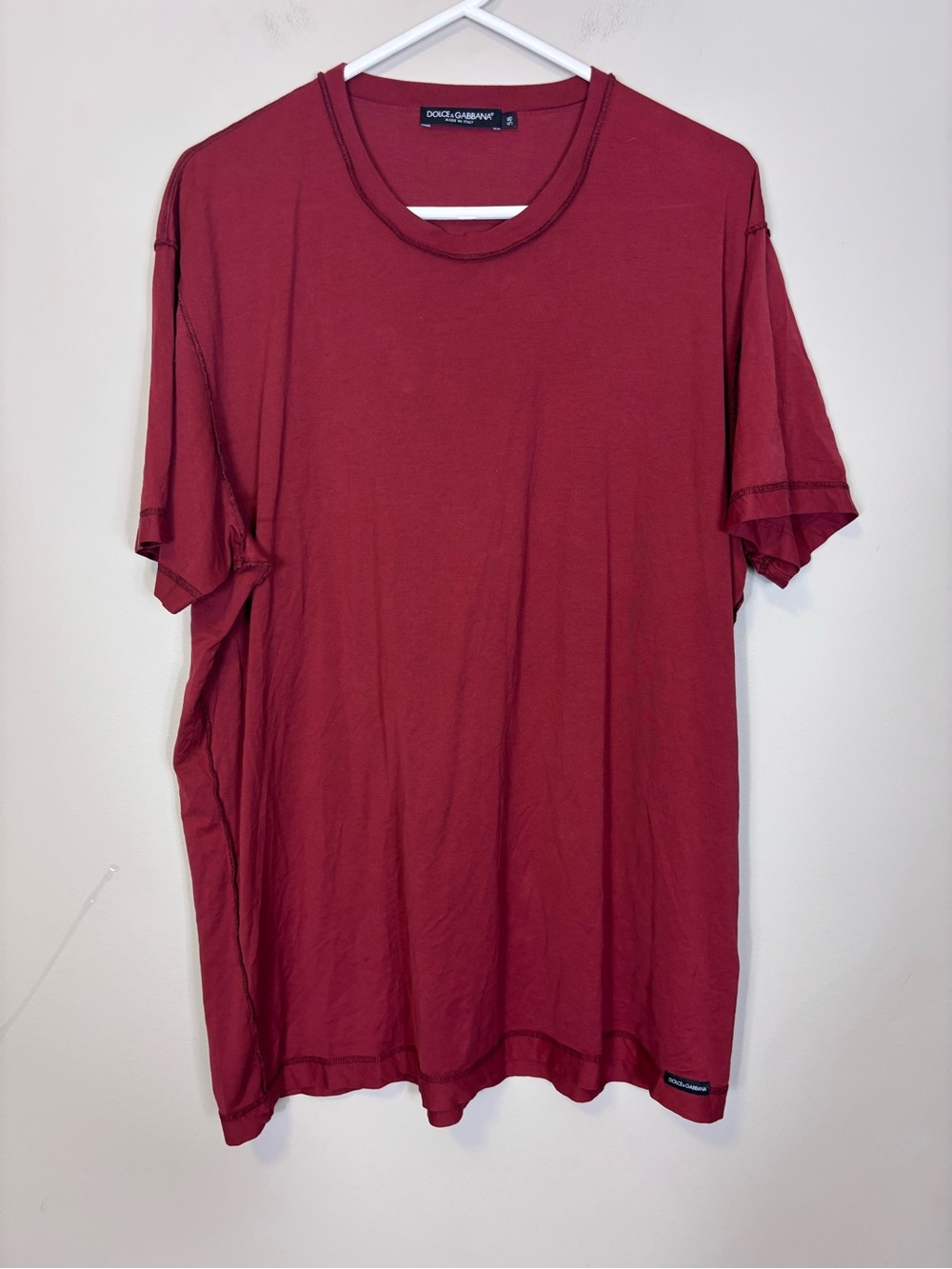 Dolce & Gabbana Men's Red Crew Neck T-Shirt Men’s 58 = XXL